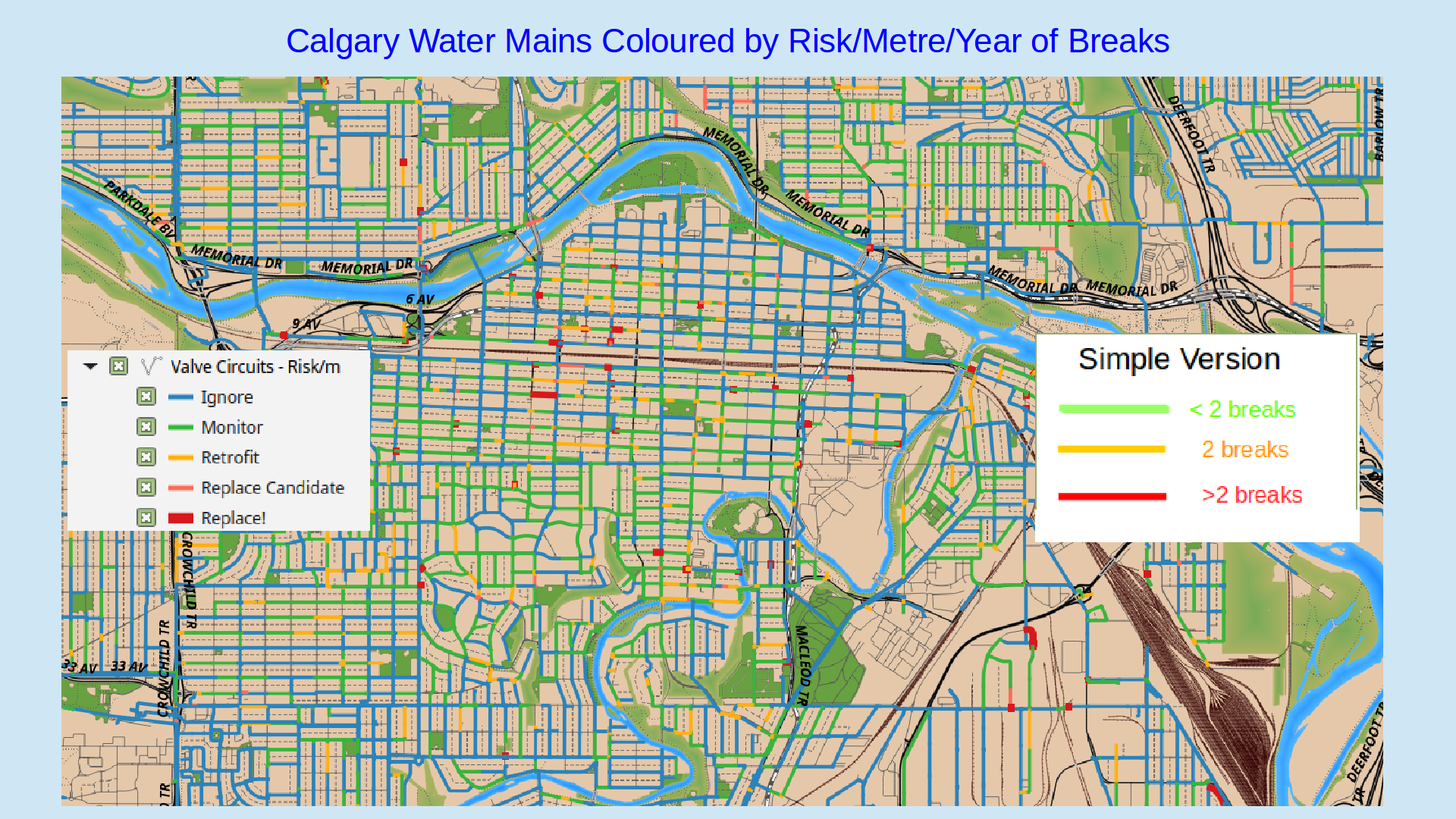 Slide 14 Calgary Water Valve Circuits Map Coloured By Risk Level